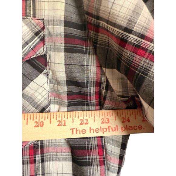 Vintage Ash Creek Trading Sz M Plaid Pearl Snap Shirt Western Work Wear - Picture 8 of 10